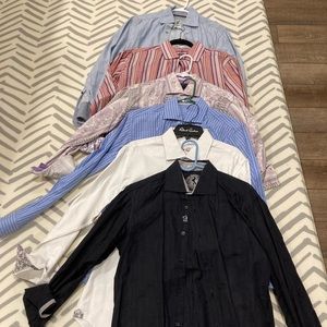 Men’s long sleeve button down 6 size M 3 size S